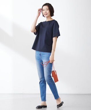 J.PRESS LADIES 【WEB限定カラーあり・セットアイテム】コインケース付き スマホ ポシェット オレンジ系
