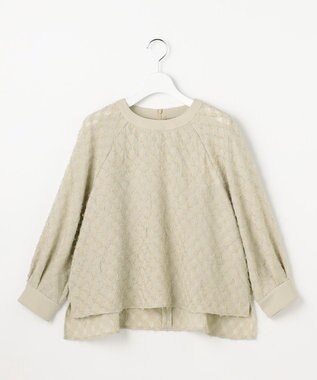 自由区 L 【セットアップ対応】ワッシャーカットジャカード ブラウス ベージュ