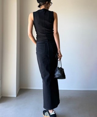 woadblue ＜坪田あさみさんコラボ＞LINE ラインスカート ブラック BLACK