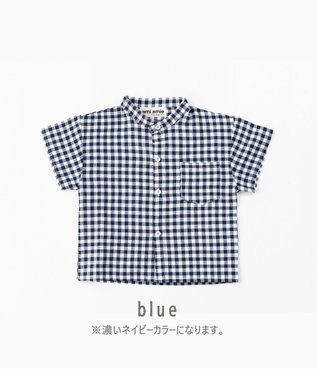 ami amie バンドカラーシャツ ブルー
