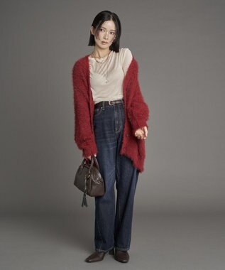 尾崎紗代子×YECCA VECCA】ブークレフェザーニットカーディガン / YECCA