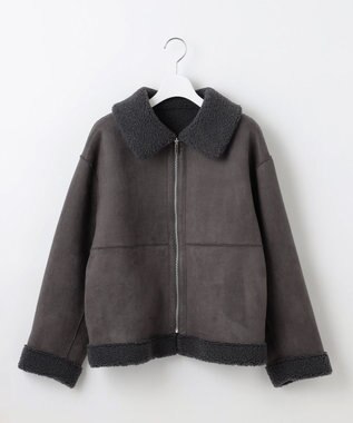 Feroux リバーシブル ムートンボアコート グレー系