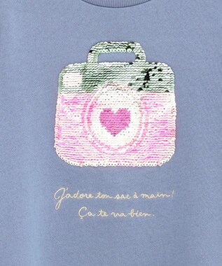 ANY KIDS ミラクルスパンコール トレーナー サックスブルー×バッグ