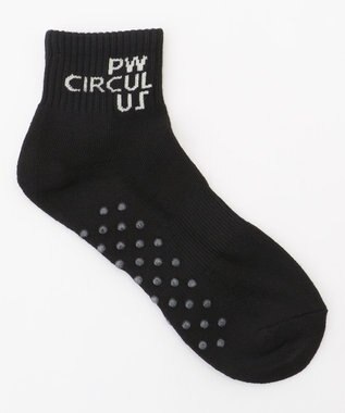 PW CIRCULUS 【虫よけ加工】【MEN】ブランドロゴ ショートソックス  ゴルフ ブラック系