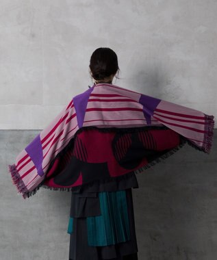 POLS コットン HORIZON  モヒカン ストール ピンク