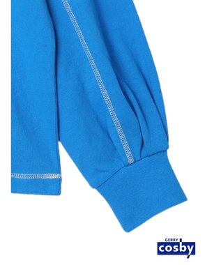 earth music&ecology Ｃｏｓｂｙ×ｅａｒｔｈ　配色ステッチロングＴシャツ Turquoise Blue