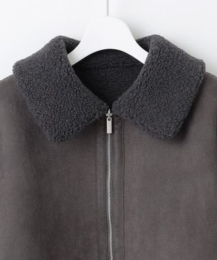 Feroux リバーシブル ムートンボアコート グレー系