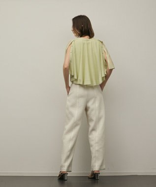 GRACE CONTINENTAL シアーケープニットカーディガン ライトグリーン