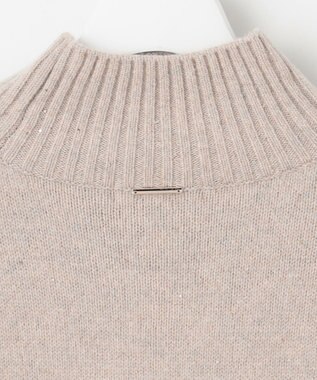 自由区 ウールカシミヤブレンドスパンコールハイネック ニット ベージュ