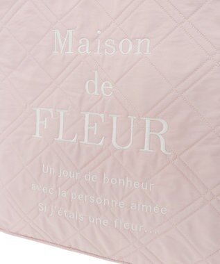Maison de FLEUR ブランドロゴ刺繍キルティングスクエアトート Pink