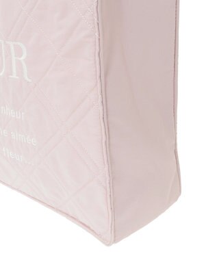 Maison de FLEUR ブランドロゴ刺繍キルティングスクエアトート Pink