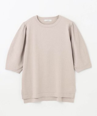 ANY 【洗濯機可】パフスリーブニットプルオーバー サンドベージュ