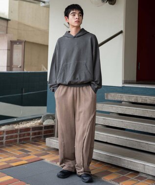 WEGO 【ユニセックス着用ITEM/ウエストゴム/MLサイズ展開】バルーン3Dスウェットパンツ ブラウン