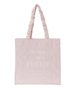 Maison de FLEUR ブランドロゴ刺繍キルティングスクエアトート Pink