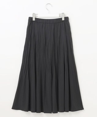 J.PRESS LADIES L 【洗える】パウダリージャージー ランダムプリーツ スカート ブラック系