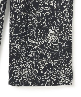 23区 S 【洗える】アンティークフラワープリント ワイド パンツ ブラックベース