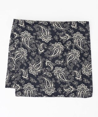 ペイズリーハンドプリント チーフ