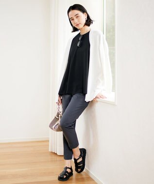 UNFILO 【洗える】接触冷感シアーカーディガン ホワイト系