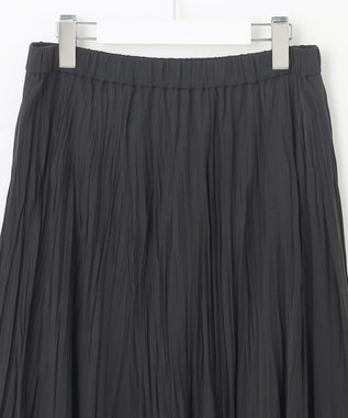 J.PRESS LADIES L 【洗える】パウダリージャージー ランダムプリーツ スカート ブラック系