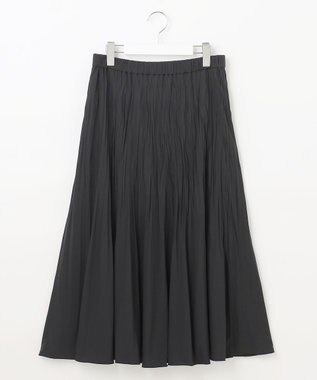 J.PRESS LADIES L 【洗える】パウダリージャージー ランダムプリーツ スカート ブラック系