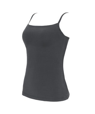 BRADELIS New York 【BRADELIS Me / ノンワイヤー・UVカット付き】 コンフォートブラトップ ブラデリス バスト補正もできる カップ付き 綿混 ブラキャミソール チャコールグレイ