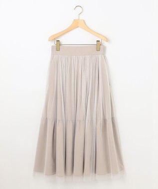 組曲 ギャザーチュール ドラマティック スカート ピンクベージュ系