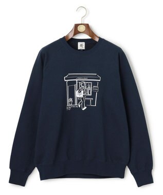 J.PRESS MEN 【AaronChang】【UNISEX】グラフィック スウェットシャツ ネイビー系