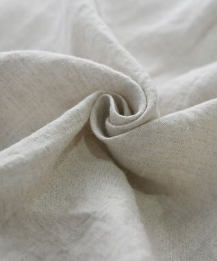 muuc 〈高品質ベルギーリネン100%〉ウエストゴムあり タックデザインワイドパンツ ベージュ