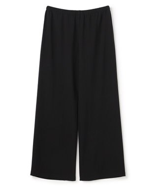 UNFILO L 【野呂佳代さん着用】ライトジョーゼット イージーワイドパンツ ブラック