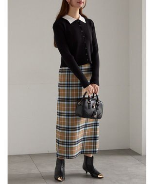 Te chichi ポロカラークロップトカーディガン ブラック