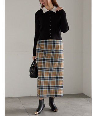 Te chichi ポロカラークロップトカーディガン ブラック