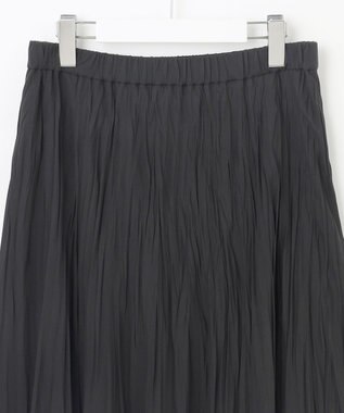 J.PRESS LADIES L 【洗える】パウダリージャージー ランダムプリーツ スカート ブラック系