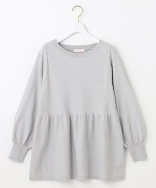 ANY SIS 【洗える】ペプラムニット プルオーバー アイスグレー