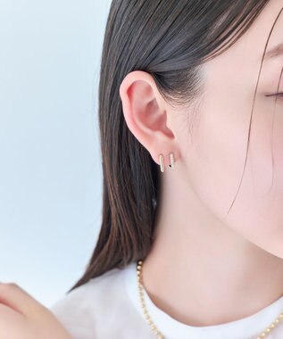 Phoebe 【痛くないシリーズ/金属アレルギー対応】ダブルラインビジューライトフィットイヤリング　ゴールド ゴールド