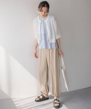 組曲 L ポリエステルレーヨンツイル パンツ ベージュ系