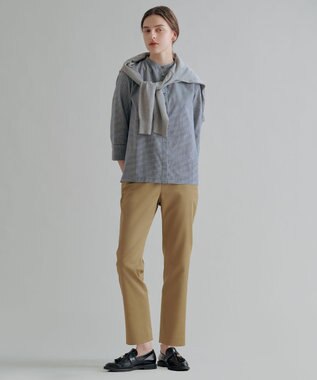 J.PRESS LADIES 【WEB限定カラーあり】TCシャンブレーサテンST テーパード パンツ キャメル系