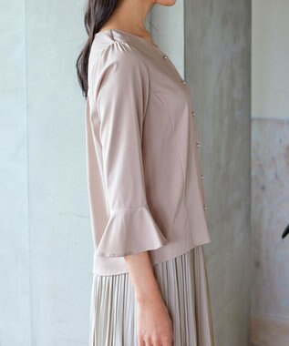 Tiaclasse 【洗える】ハートネックフレア袖ブラウス ピンク