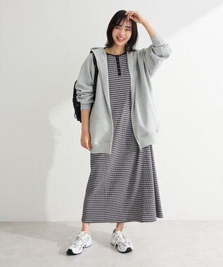 Green Parks ヘンリーネックワンピース Border Gray