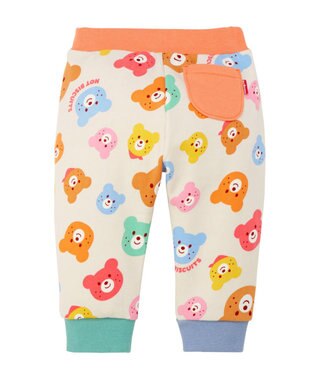 MIKI HOUSE HOT BISCUITS 【80-120cm】カラフルビーンズ 総柄 裏毛パイル素材 パンツ マルチカラー