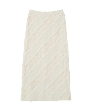 earth music&ecology 総レースナロースカート Ivory