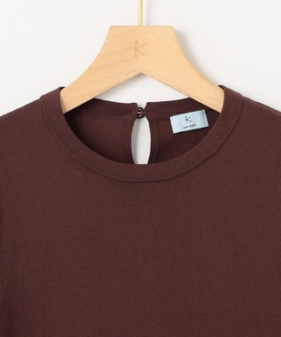 組曲 クルミボタン5分袖ニット ブラウン系