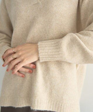 YECCA VECCA 襟付きVネックニット Beige