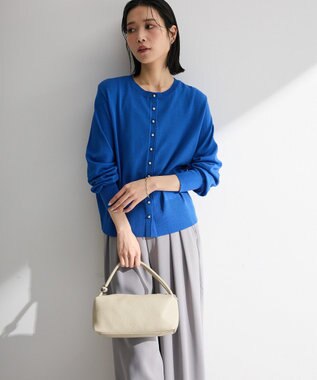 Green Parks 金釦コンパクトニットカーディガン Blue