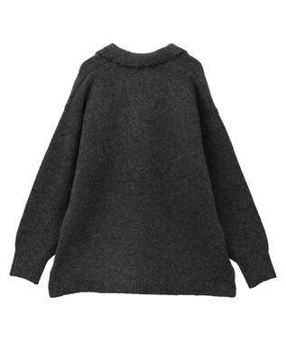 YECCA VECCA 襟付きVネックニット Charcoal Gray