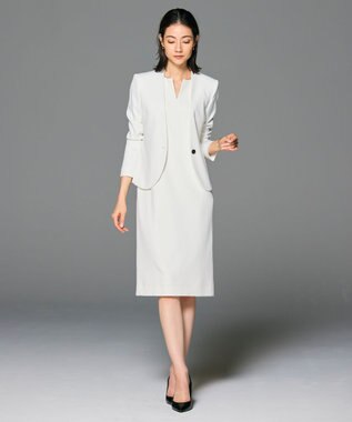 BEIGE， 【L-size・セットアップ対応】LUIZA / ノーカラージャケット White