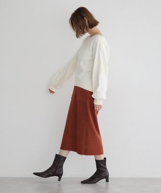 YECCA VECCA ハイウエストフェイクスエードスカート Terracotta