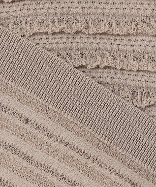 自由区 【カトリエムブーケ】Texture cardigan フリルショートカーディガン ベージュ