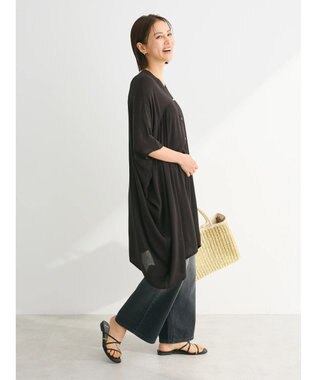 Green Parks Ｉ　レーヨンクレープチュニック Black