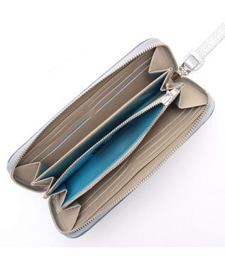 A.D.M.J. 【牛革】 クリスタルソーイング ラウンドウォレット プラチナ