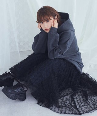 Green Parks ■高橋愛×ＧｒｅｅｎＰａｒｋｓチュールスカート Charcoal Gray